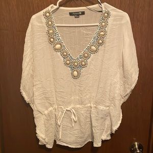 Women’s top with bead necklace embellishments size small